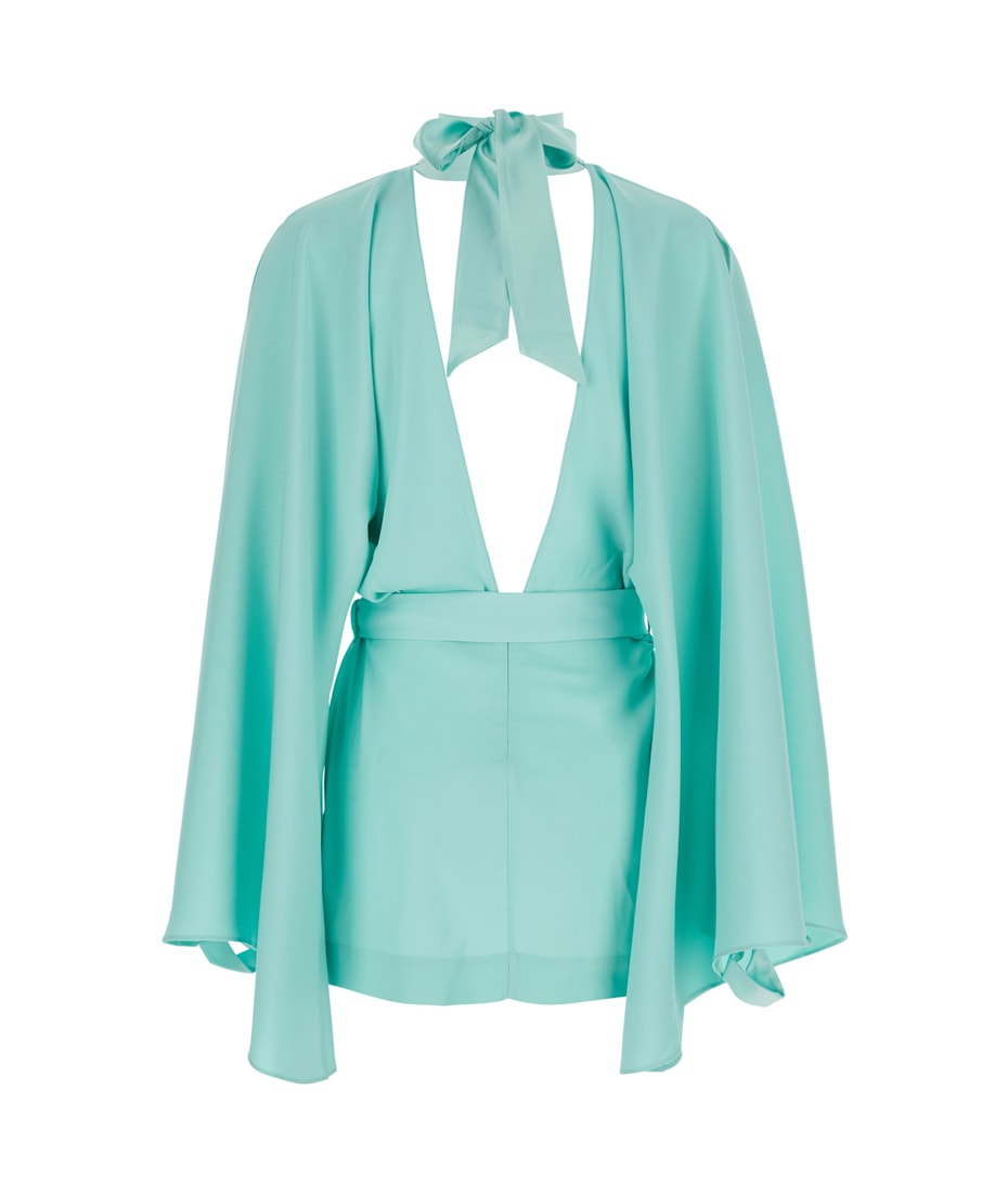 Taller Marmo 'florida' Light Blue Mini Dress With Adjustable Belt On The  Front And Maxi Bow On The Rear In Tech Fabric Woman | italist, ALWAYS LIKE  A SALE