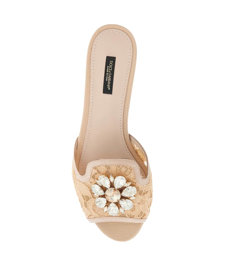 【DOLCE & GABBANA】 Bianca Lace Sl Dolce & Gabbana Bianca Lace Slides | italist