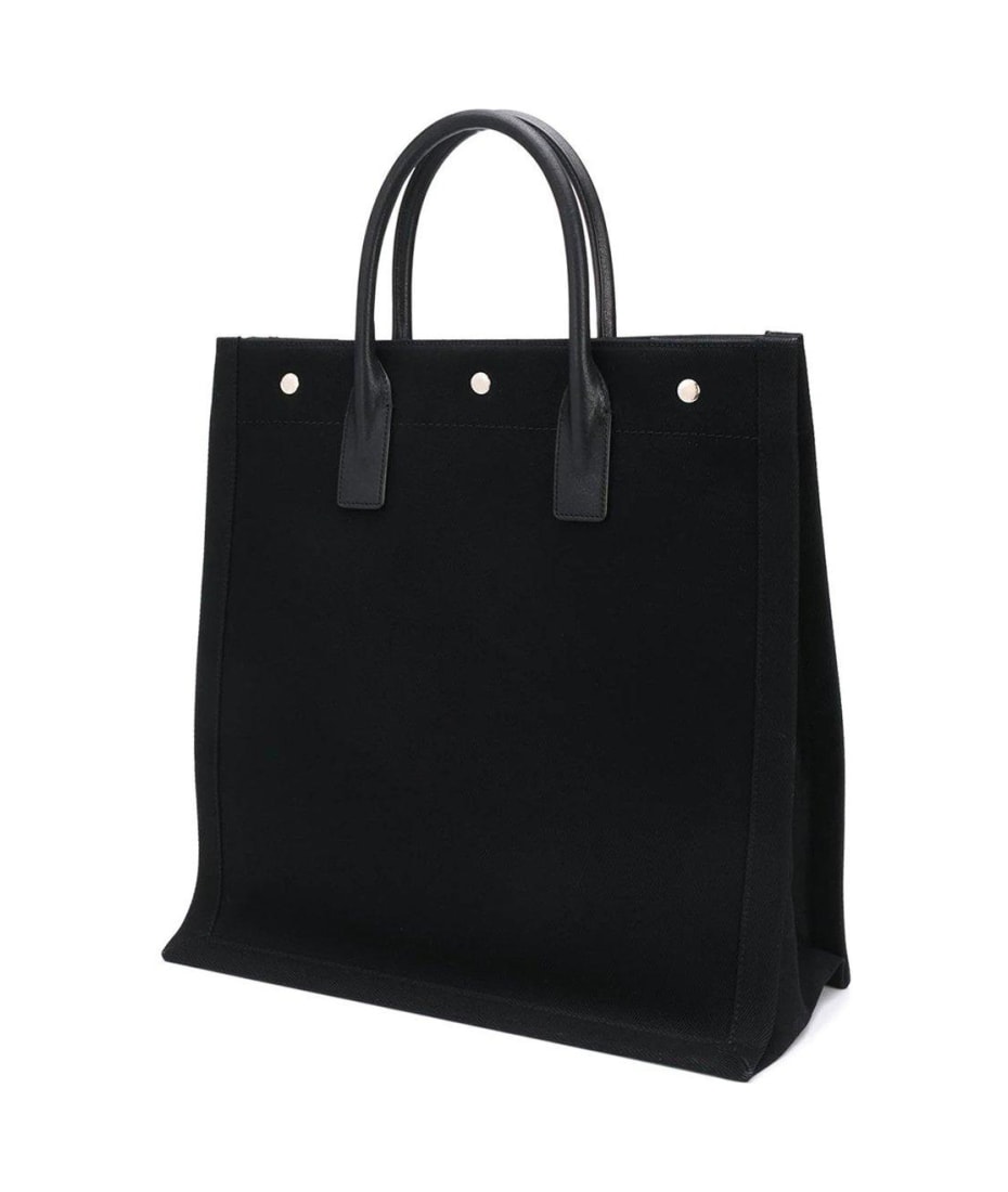 【関税&送料込】Saint Laurent Black Canvas Rive Gauche Shopp Saint Laurent Black Canvas Rive Gauche Tote Bag ○ Labellov