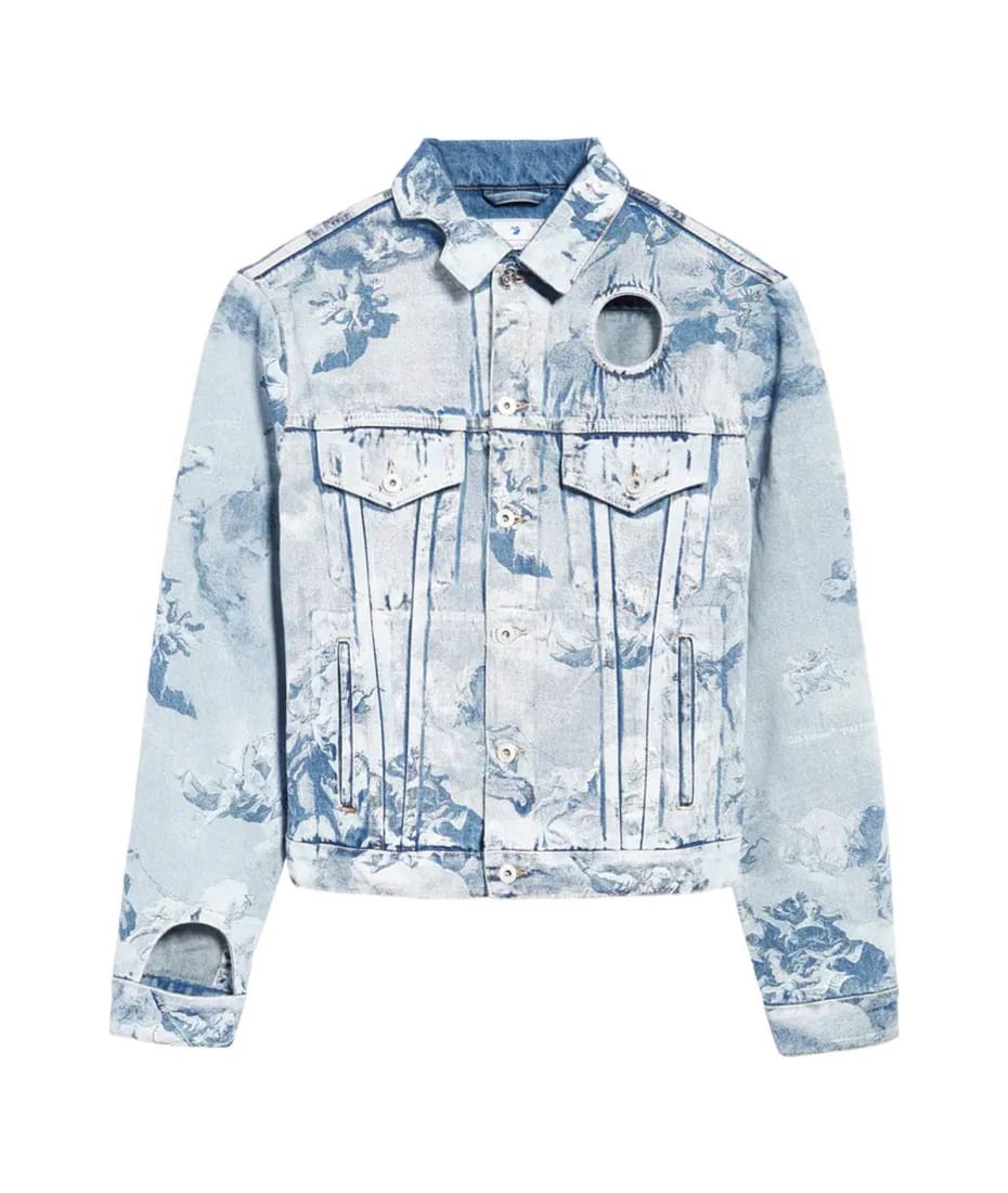 ジャケット Off-White SS23 Printed denim jacket (OWYE027S23DEN003 4000) Printed denim jacket in blue - Off White Kids | Mytheresa