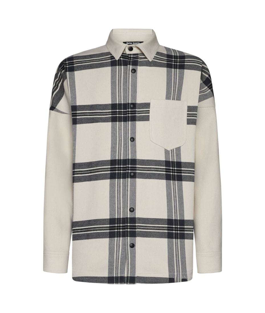 新品 Palm Angels CHECK BACK LOGO OVERSHIRT Palm Angels Back Logo Check Overshirt | italist