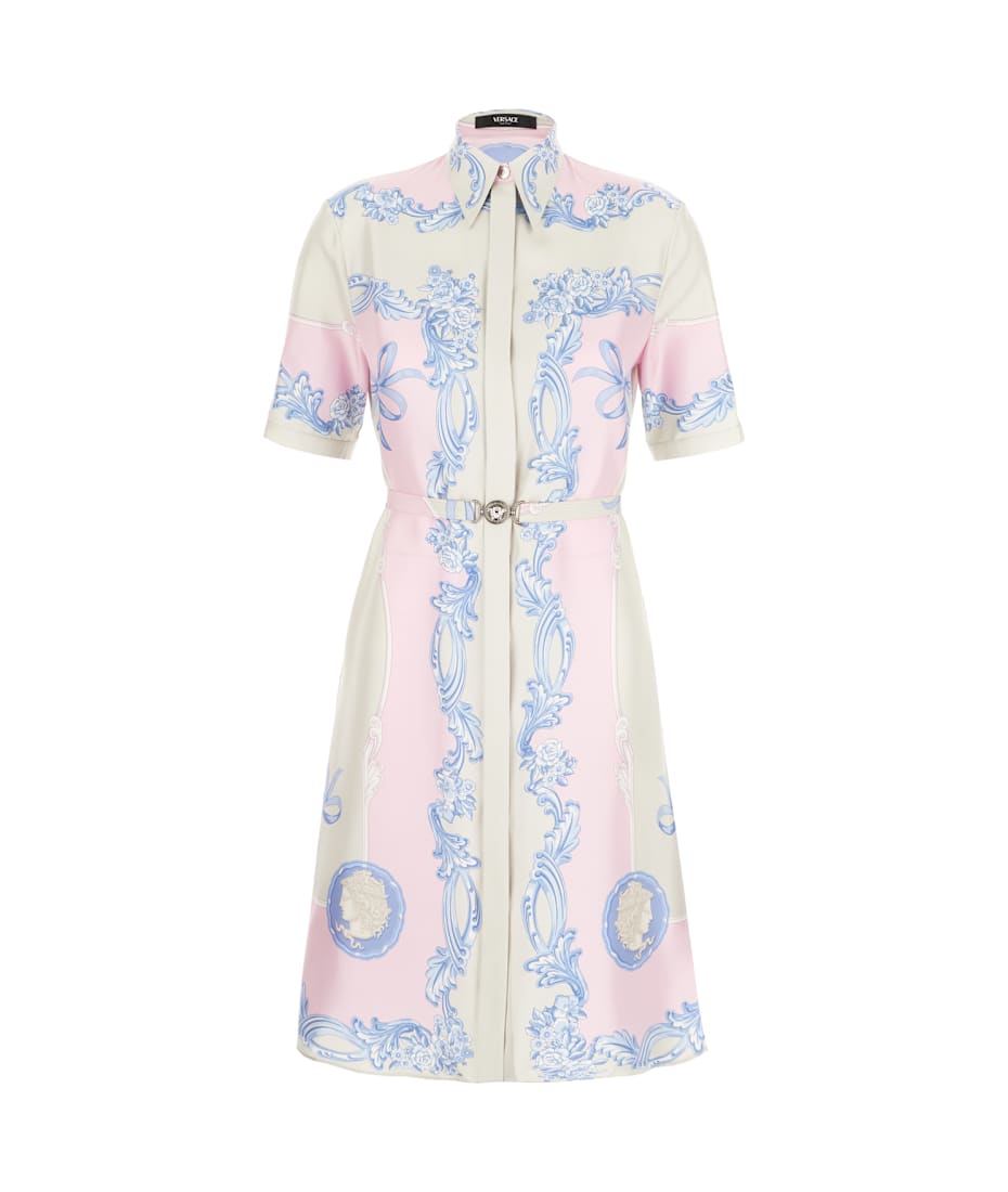Versace Printed Silk Shirt Dress ワンピース＆ドレス 通販