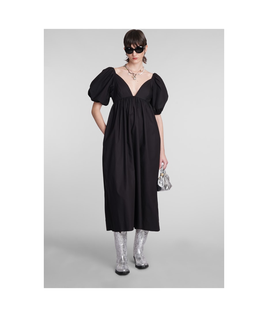 Ganni Dress In Black Cotton | italist