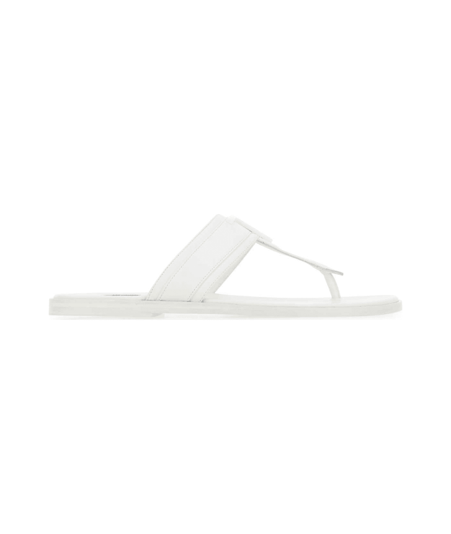 サンダル TOM FORD White Leather Thong Slippers TomFord Men's Italian Leather Slippers | NobleMart