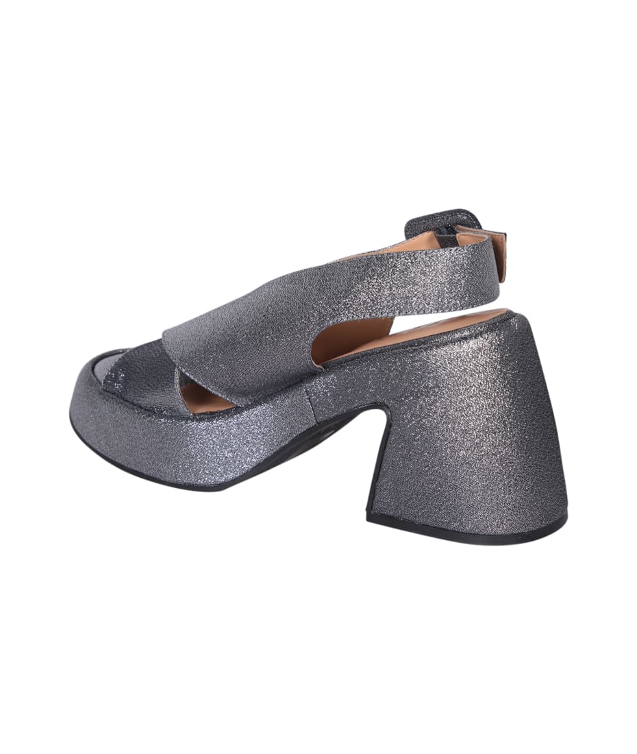 【送料&関税込】Ganni Silver Platform Sandals Ganni Silver Platform Sandals | italist