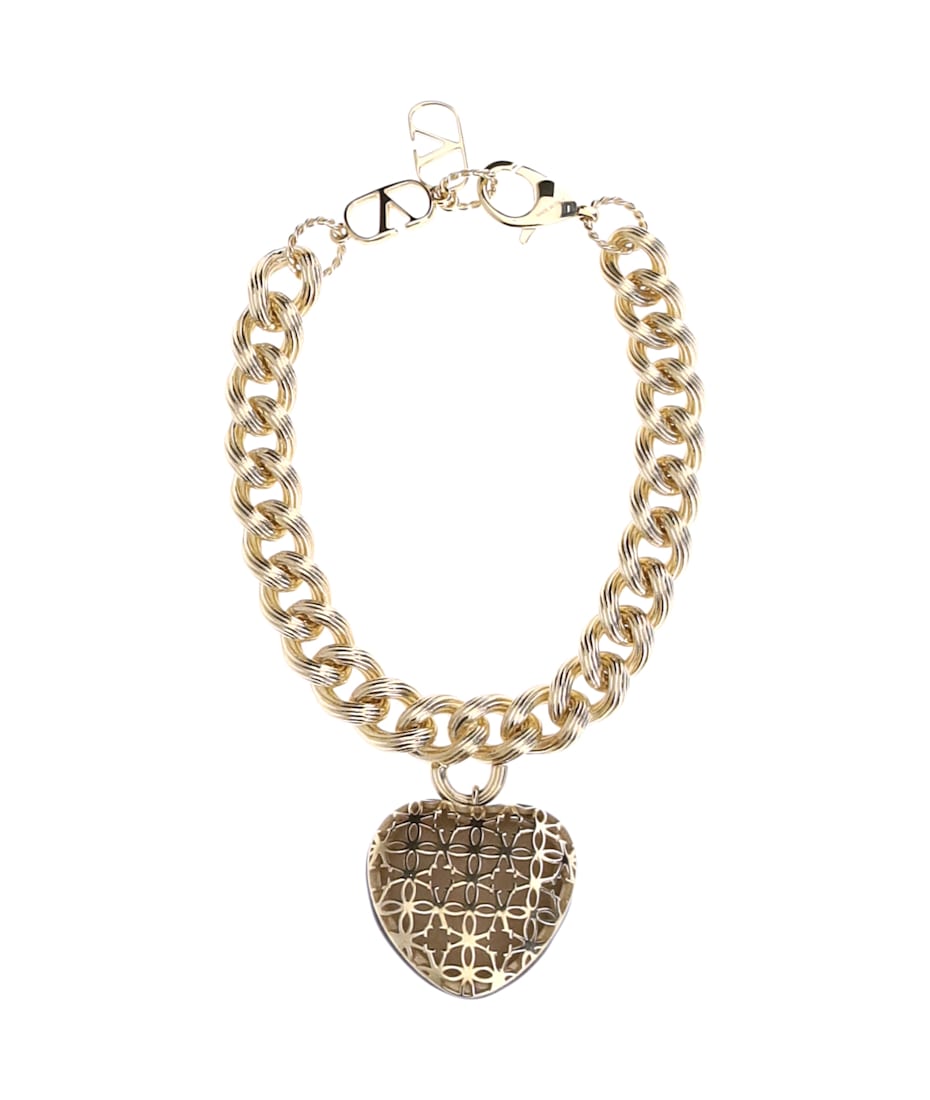 【関税＆送料込み】Valentino Garavani Coeur  Bracelet Coeur Royal Metal And Enamel Bracelet for Woman in Gold