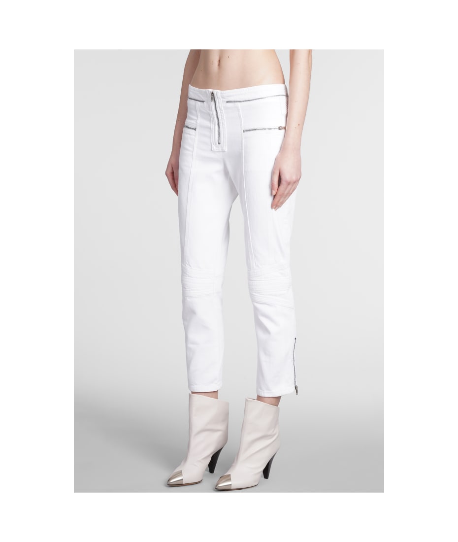 Isabel Marant White Cotton Denim Loma Pants | italist