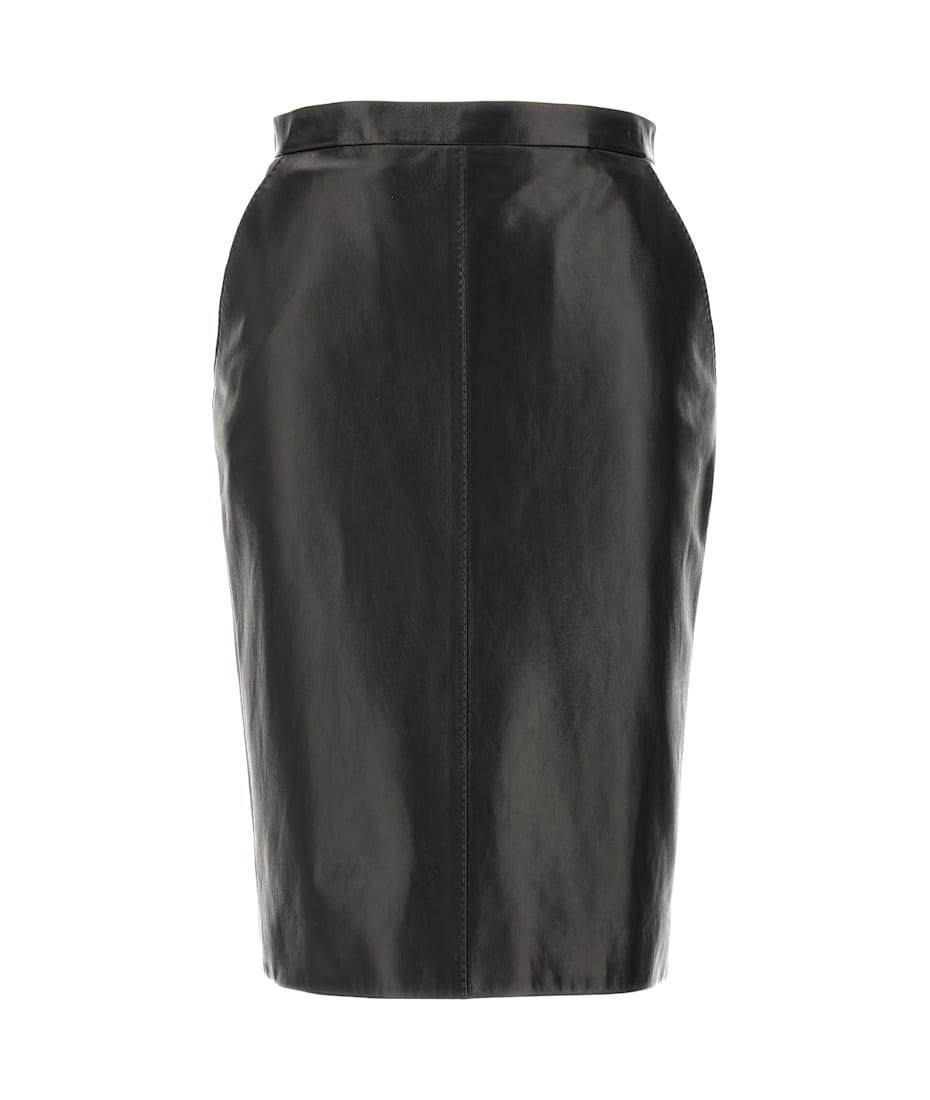 Saint Laurent Leather Midi Skirt | italist