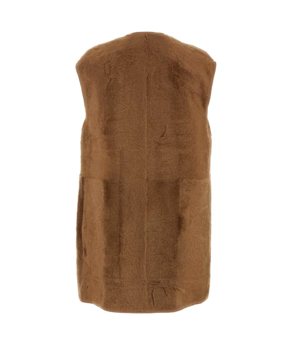 【送料&関税込】Max Mara Caramel Shearling Effige Sleeveless Max Mara Caramel Shearling Effige Sleeveless Coat | italist