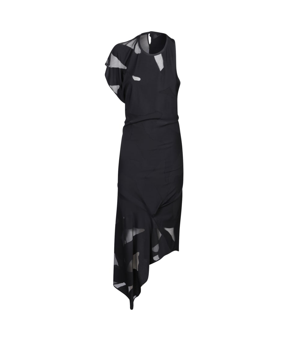 IRO Black Asymmetric Midi Dress | italist