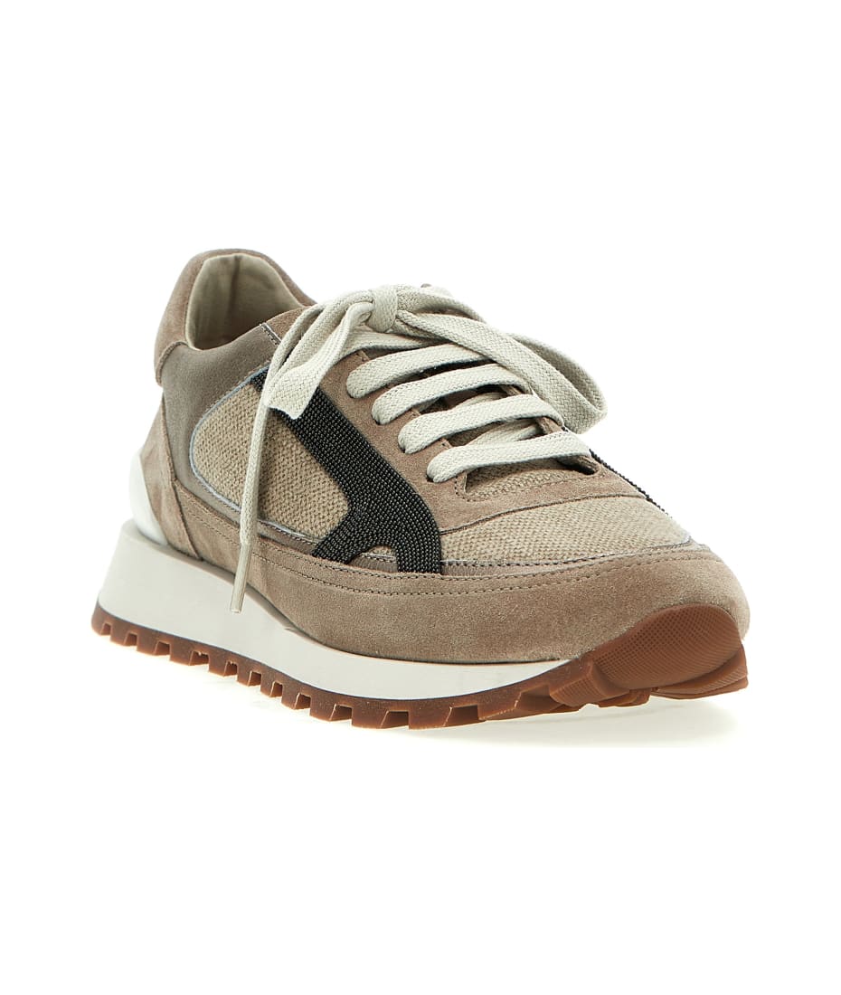 スニーカー BRUNELLO CUCINELLI MONILI-DETAILED SMOOTH LEATHER SNEAKERS Brunello Cucinelli 'monile' Sneakers | italist