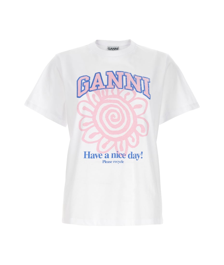 Ganni Flower T-Shirt - White