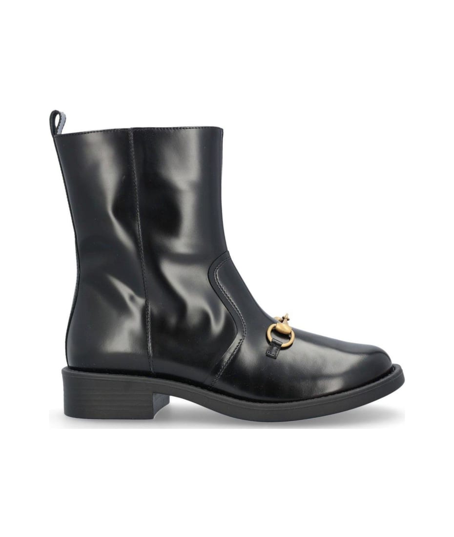 Gucci Horsebit Detailed Round Toe Ankle Boots | italist, ALWAYS LIKE A SALE