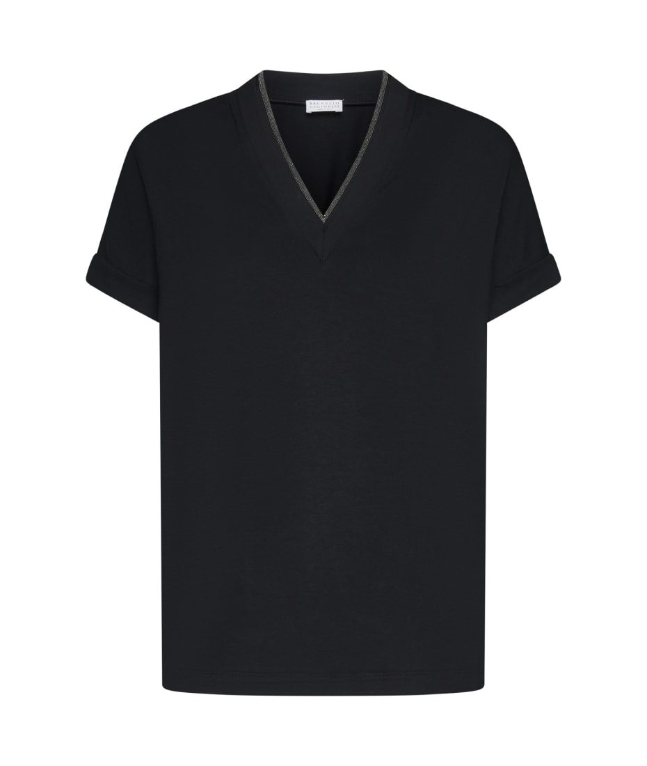 Tシャツ・カットソー Brunello Cucinelli Monili-Detailed Stretch Cotton T-Shirt Brunello Cucinelli Monile T-shirt | italist