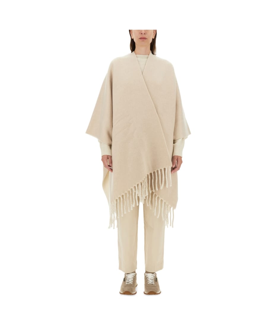スカーフ BRUNELLO CUCINELLI Double knit wool and cashmere poncho with Brunello Cucinelli Double Knit Wool And Cashmere Poncho