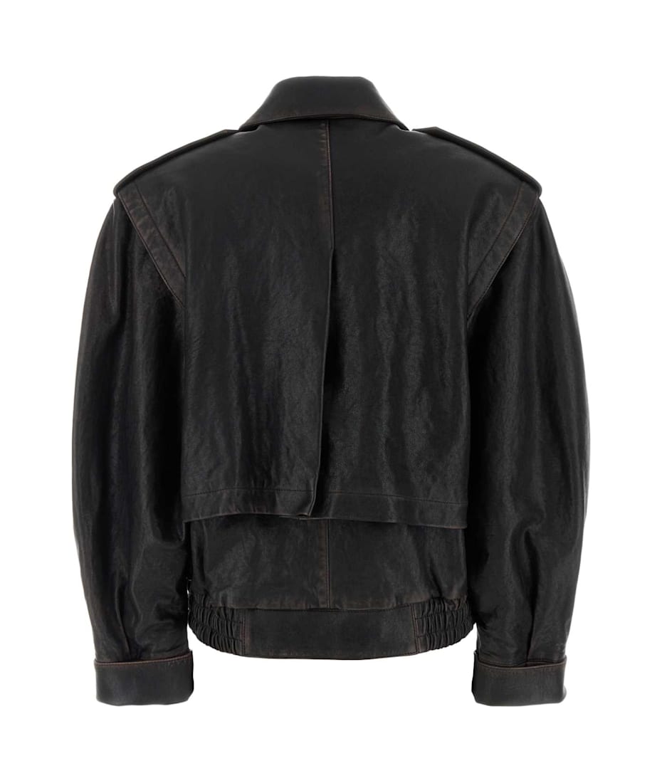 【関税&送料込】Saint Laurent Dark Brown Leather Jacket Saint Laurent Dark Brown Leather Jacket | italist