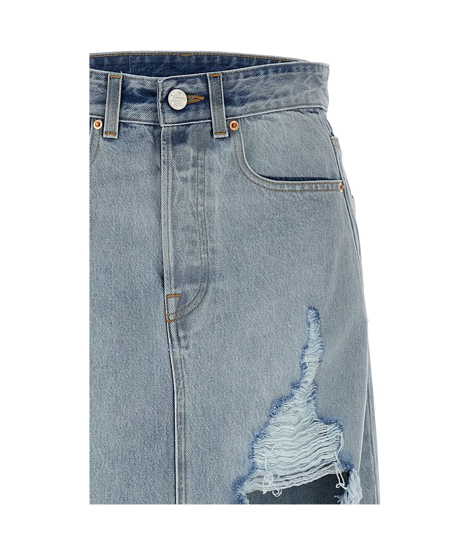 VETEMENTS 'destroyed Denim Maxi Skirt' Skirt | italist