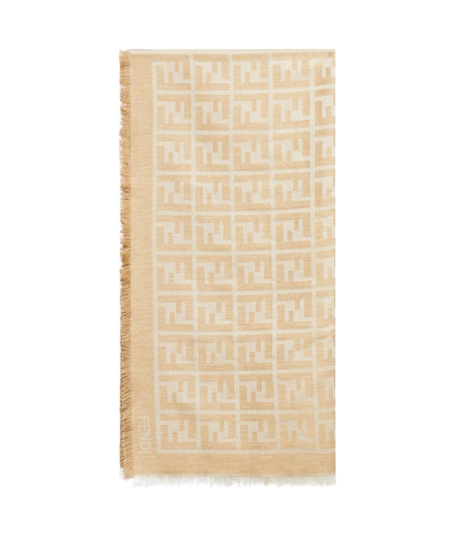 スカーフ FENDI FF JACQUARD SCARF Fendi Ff Jacquard Frayed-edge Scarf | italist