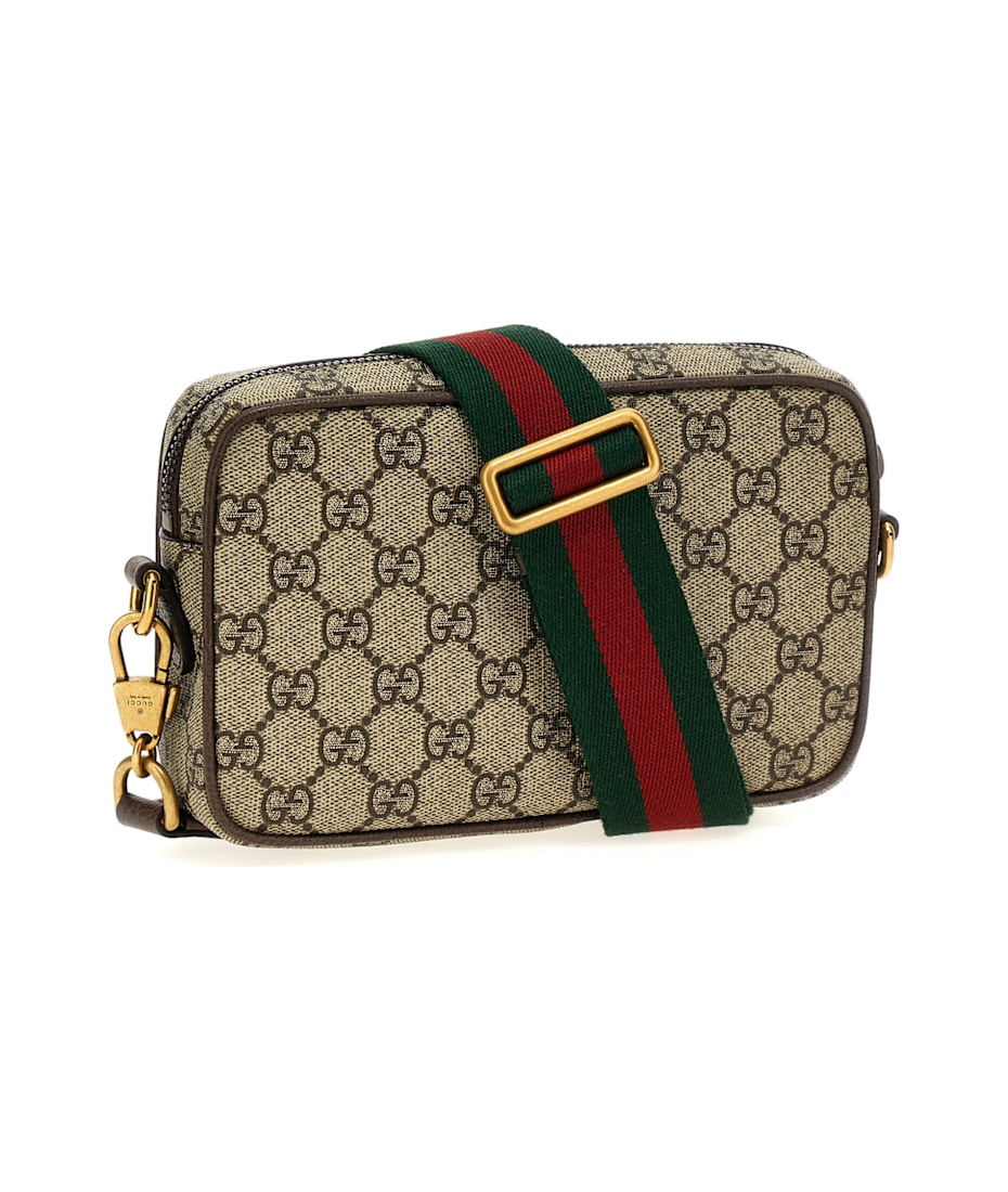 ショルダーバッグ Gucci SMALL OPHIDIA CROSSBODY BAG Ophidia small crossbody bag in grey and black Supreme