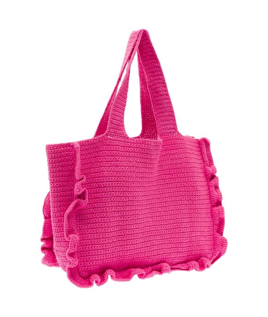 [Ganni] Cotton Crocheted Frillトートバッグ Ganni Cotton Crochet Frill Tote Solid トートバッグ 通販