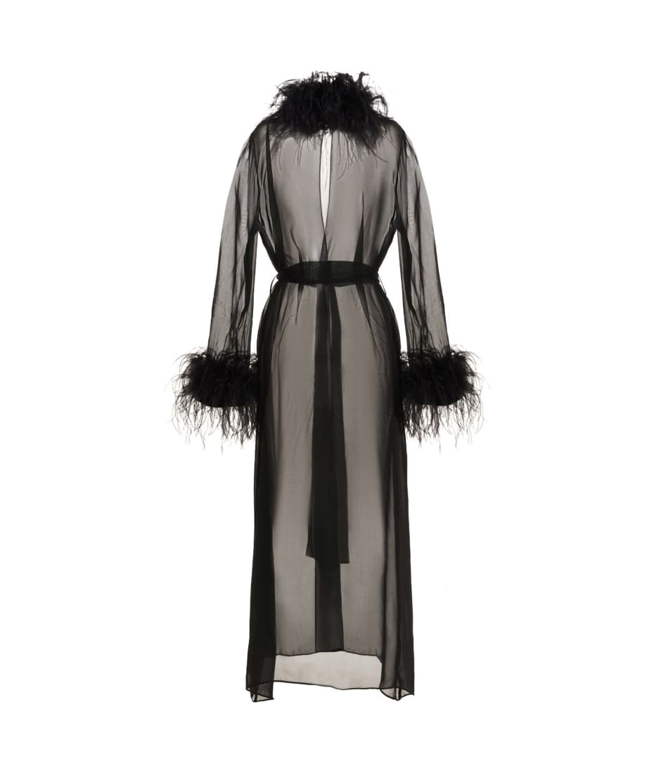 インナー・ルームウェアその他 OSEREE Feather silk dressing gown Black OFV121 Oseree Feather Silk Dressing Gown | italist