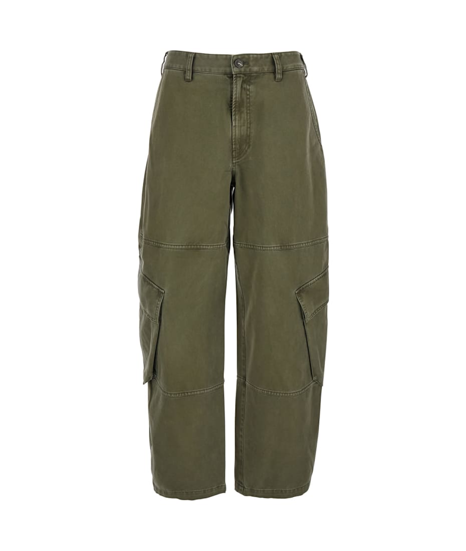 【送料&関税込】Frame the Bubble Cargo Green Jeans In Cotton Frame 'the Bubble Cargo' Green Jeans In Cotton Woman