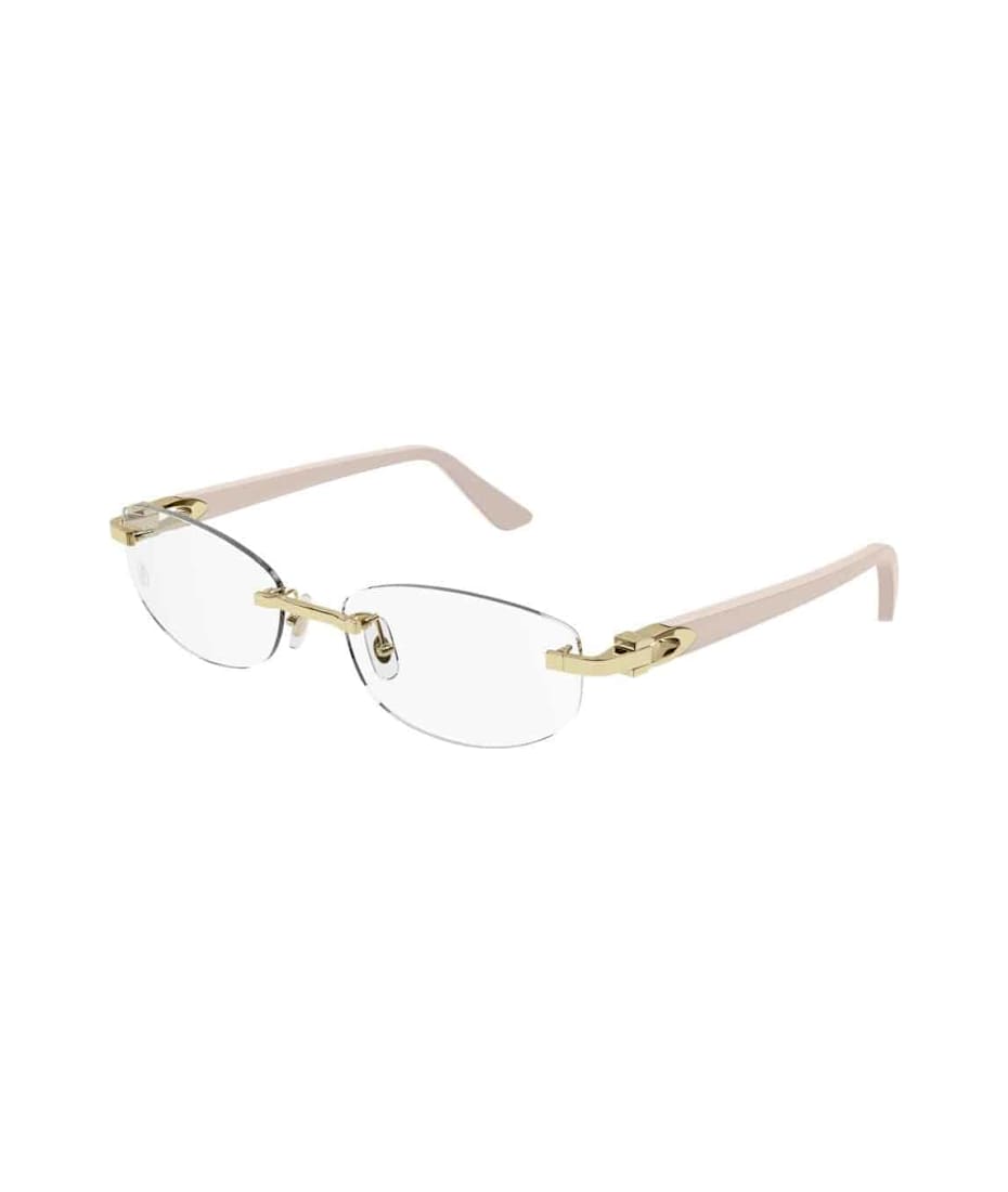 Cartier Eyewear Ct0318o-004 Gold-nude-transparent | italist