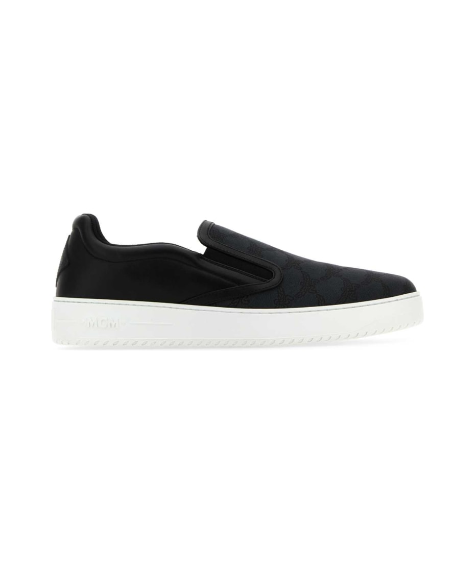 MCM Black Canvas And Leather Neo Terrain Slip Ons italist ALWAYS LIKE A SALE