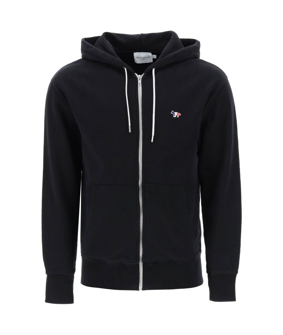 Full Zip Hoodie With Tricolor Fox Patch