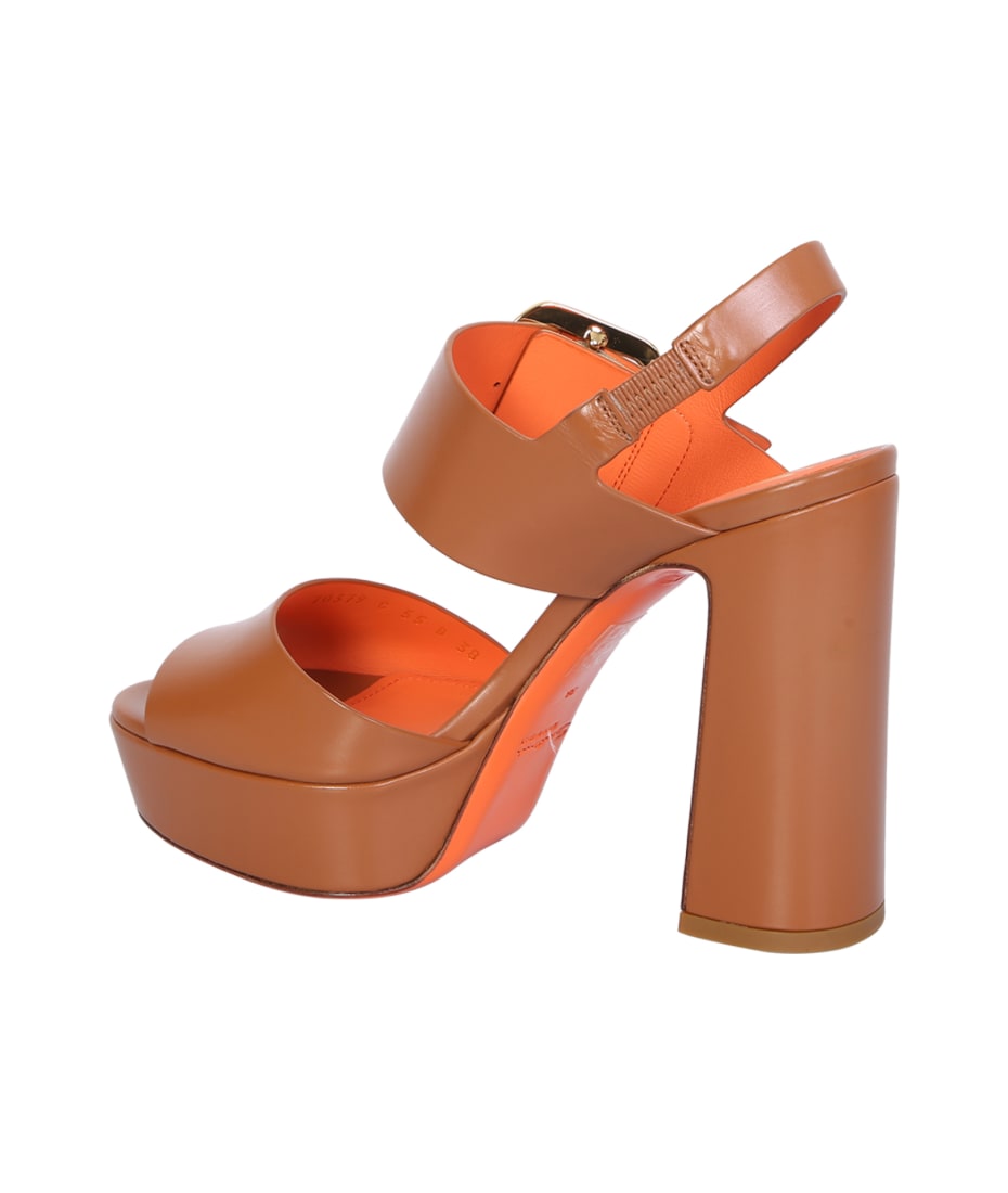 Santoni Brown High-heeled Sandals - Brown