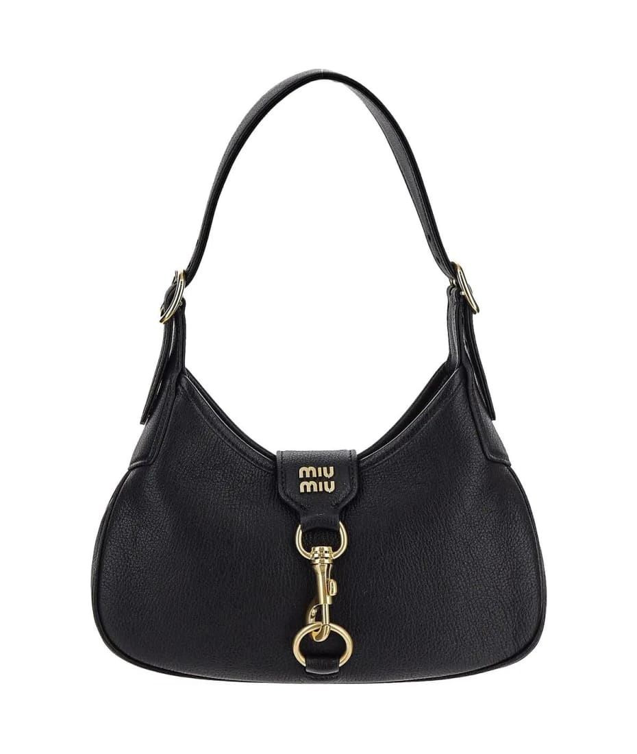 Miu Miu, Bags, Miu Miu Black Leather Mini Madras Top Handle Bag