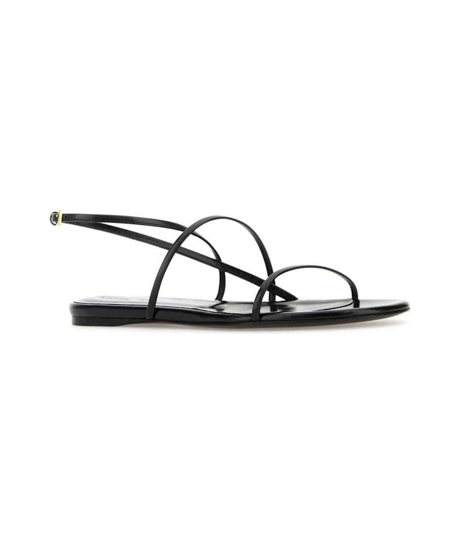 サンダル・ミュール KHAITE BLACK LEATHER LOOP SANDALS KHAITE Loop leather sandals | NET-A-PORTER
