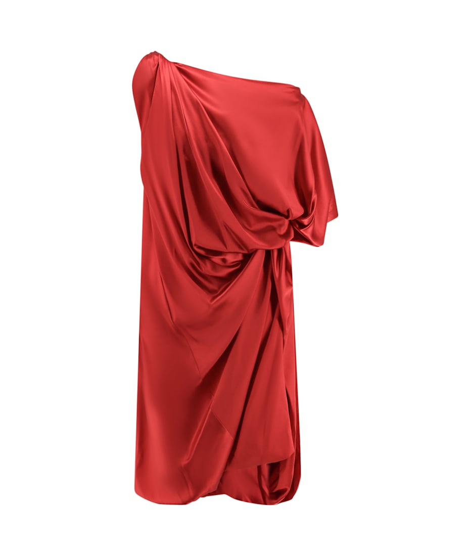 ワンピース DRIES VAN NOTEN Dalant silk dress with lateral knot Dries Van Noten Dalant Silk Dress With Lateral Knot