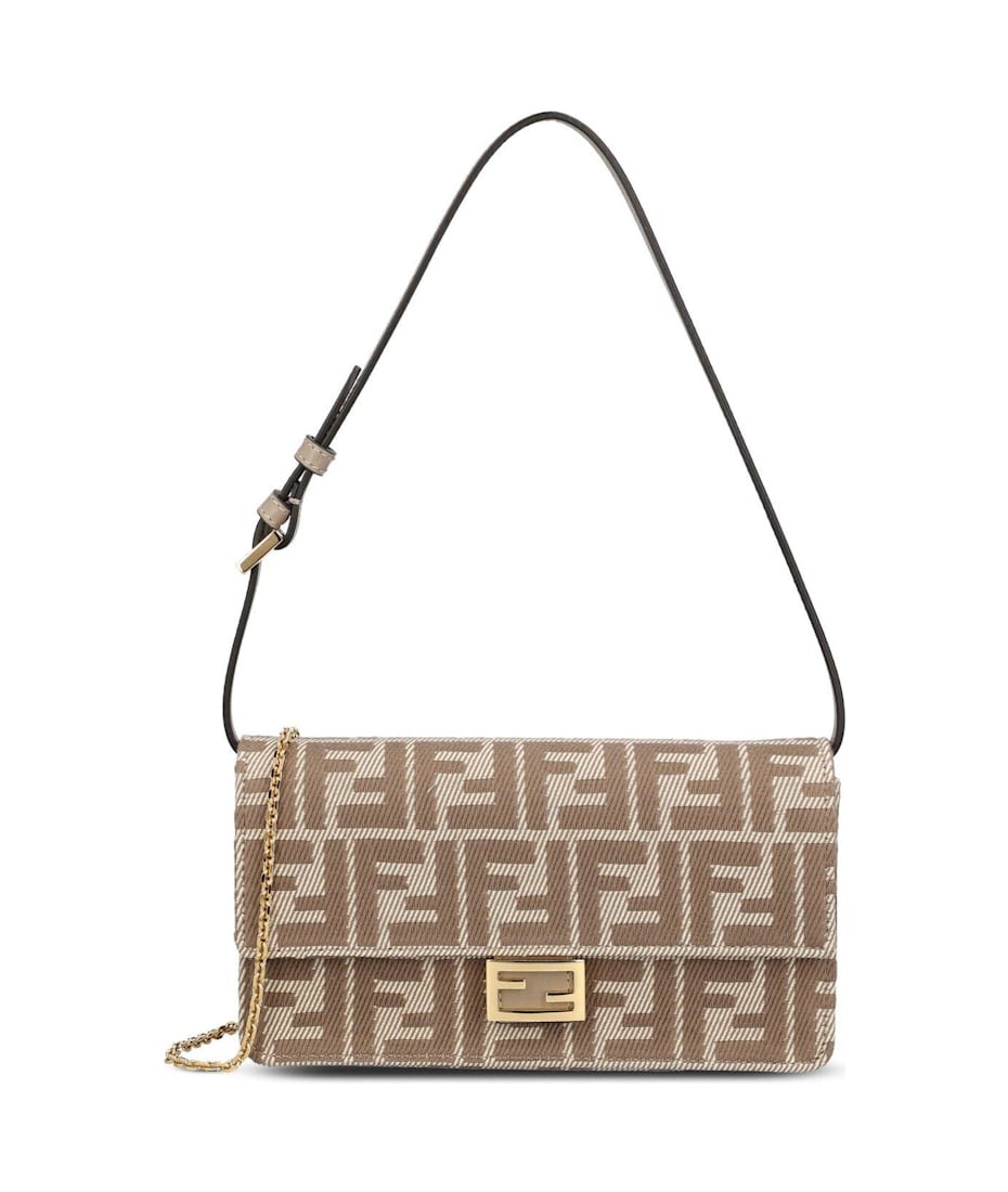 バッグ・カバンその他 FENDI WALLET ON CHAIN BAGUETTE Wallet On Chain Baguette Leather Grey | Fendi