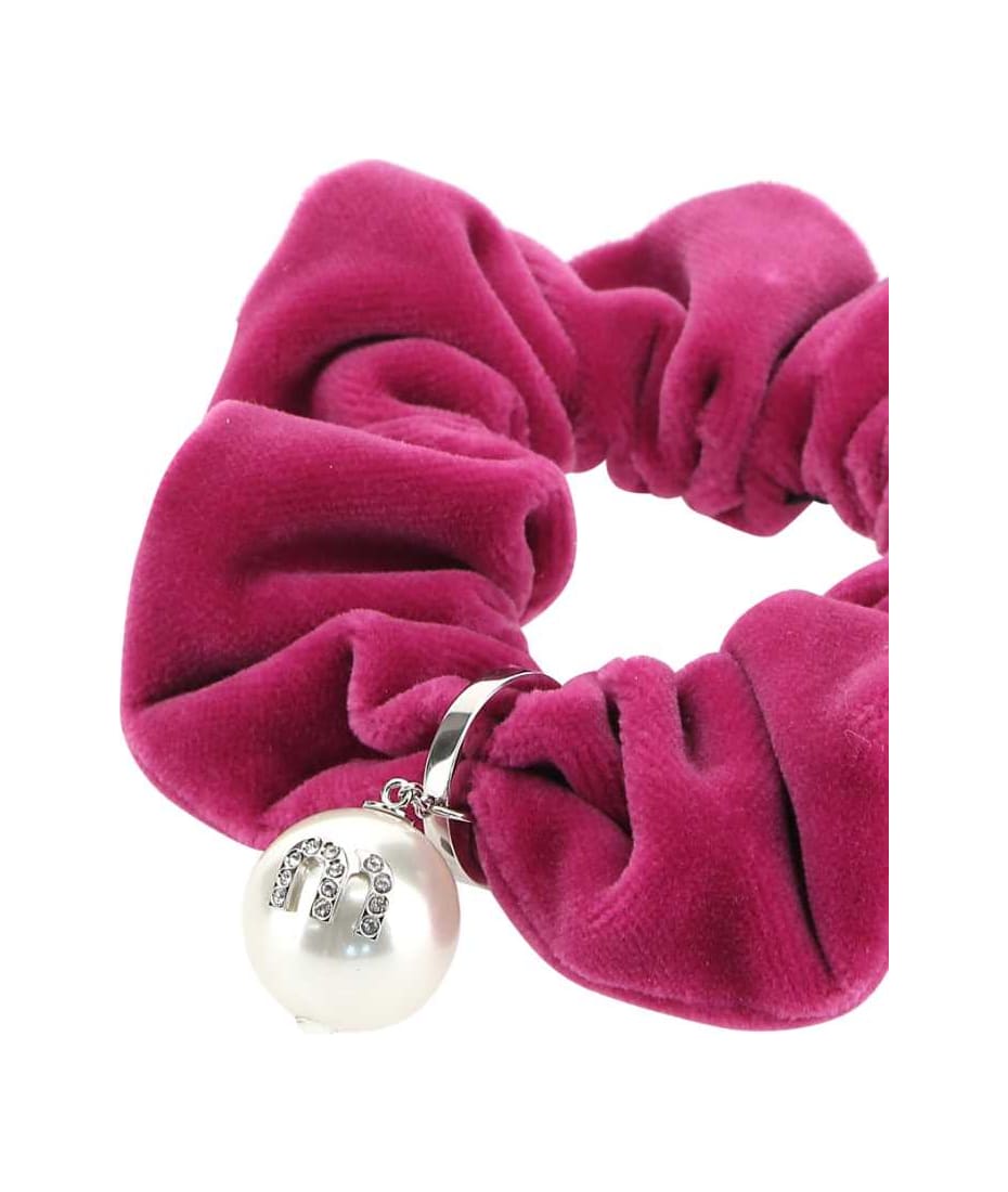 Miu Miu Fuchsia Velvet Scrunchie | italist