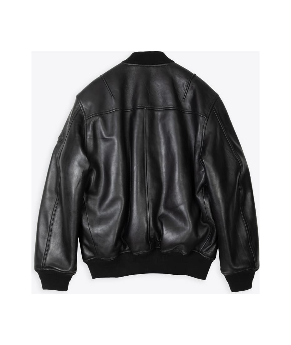 Diesel L-pritts Giacca Black Leather Bomber Jacket - L Pritts