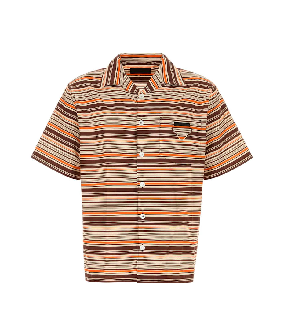 【入手困難】PRADA◆コットン オーバーサイズ ストライプTシャツ Prada Embroidered Cotton Blend Shirt | italist