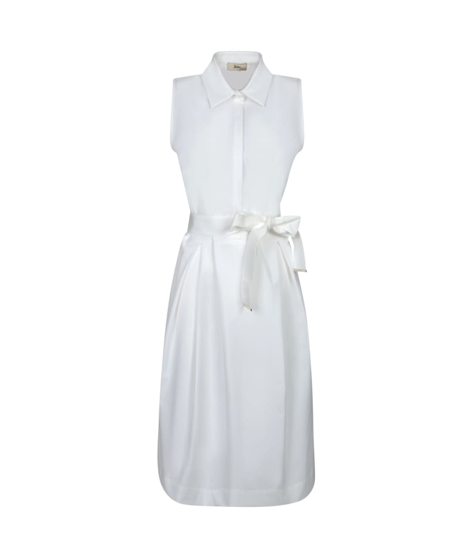 オールインワン・サロペット Herno Sleeveless White Dress With Classic Collar Herno Sleeveless White Dress With Classic Collar | THE LIST