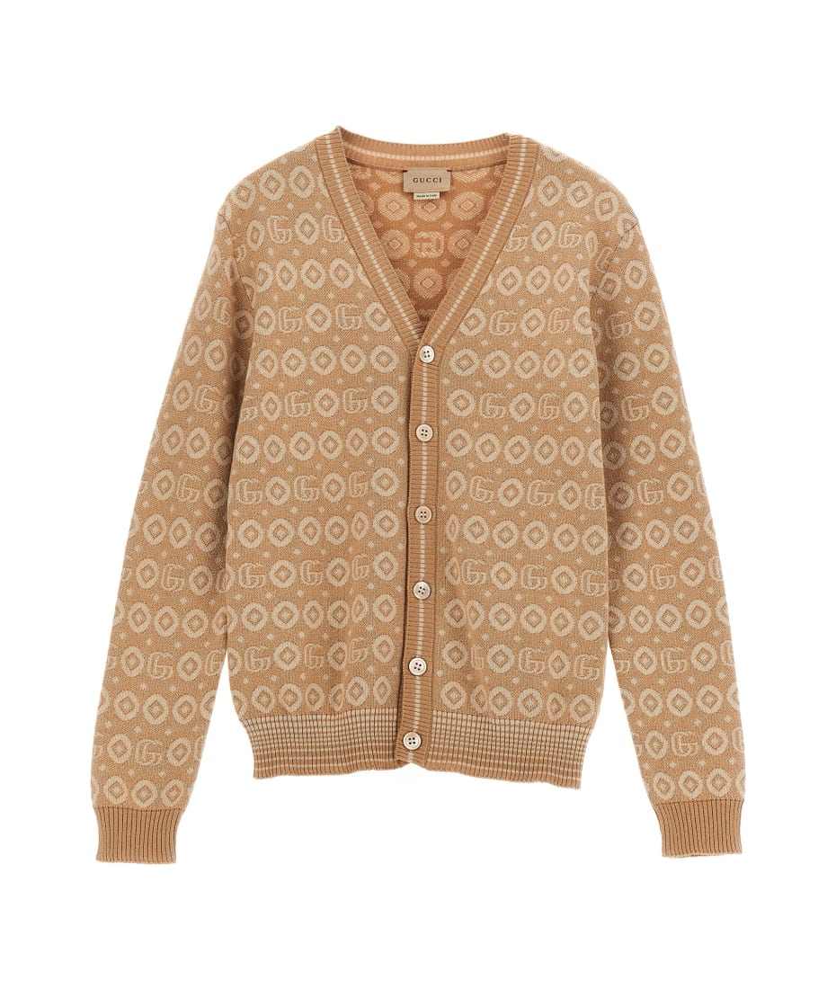 Gucci Logo Cardigan - Beige