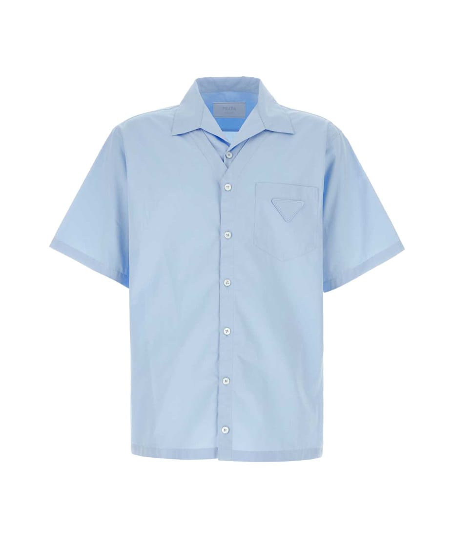 PRADA プラダ カジュアルシャツ 水色 XS 4103725M0011 Prada Light Blue Poplin Shirt | italist