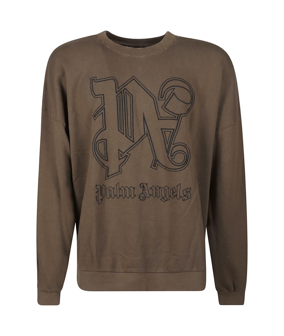 Palm Angels Pa Monogram Statement Crewneck Sweatshirt | italist