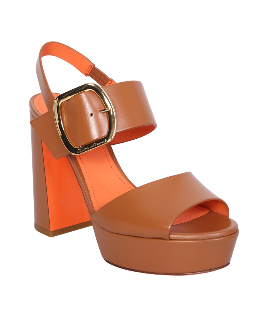 Santoni Brown High-heeled Sandals - Brown