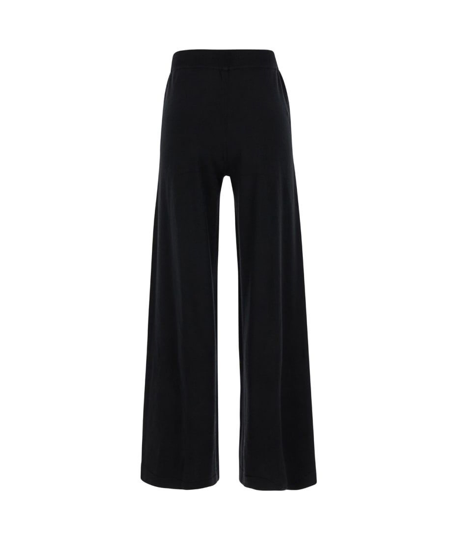 パンツ PAROSH Black Relaxed Pants with Drawstring in Fabric Woman Parosh Black Relaxed Pants With Drawstring In Fabric Woman