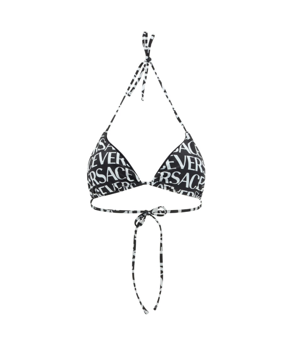 Versace All Over Logo Bikini Top | italist