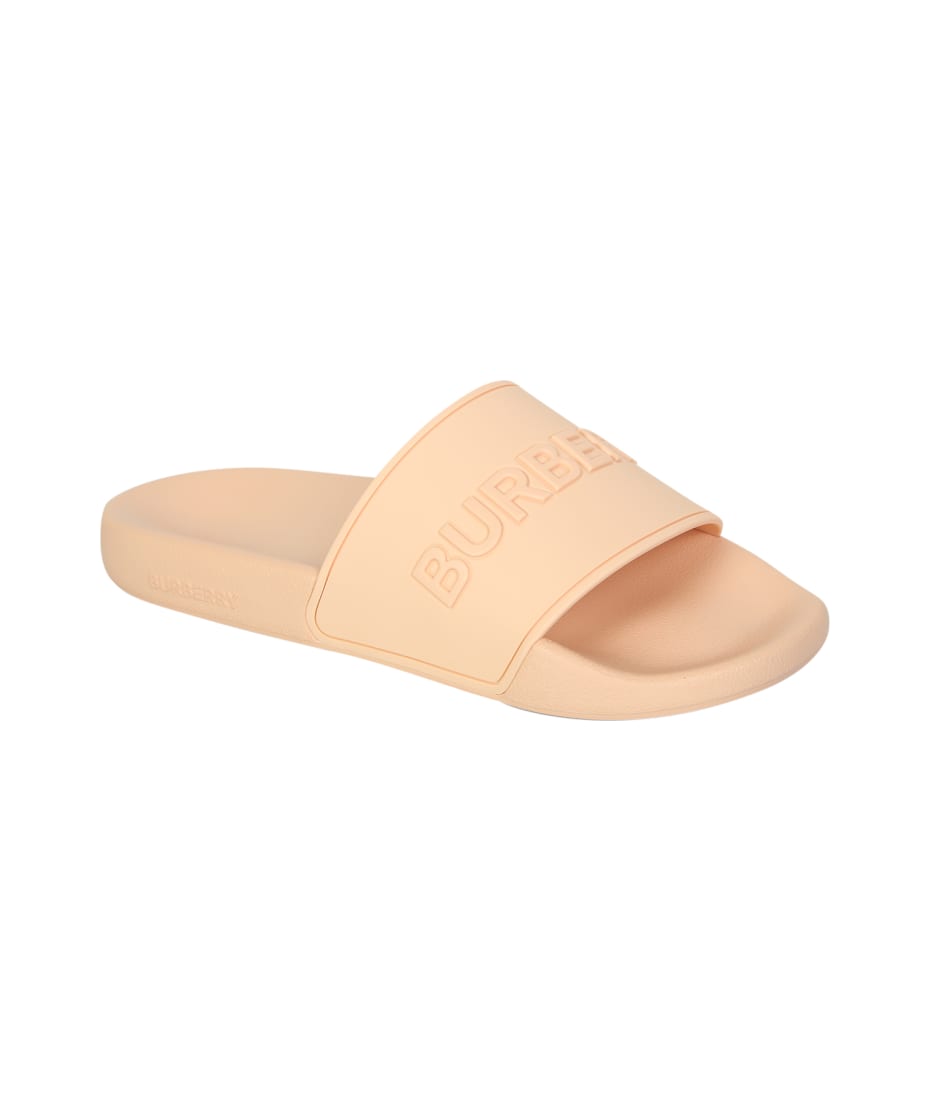 Burberry Pool Slides With Tone-on-tone Logo | italist, ALWAYS LIKE A SALE