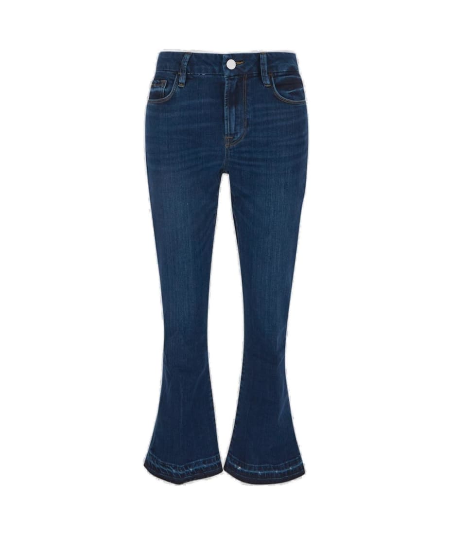CROPPED FLARED JEANS - Blue