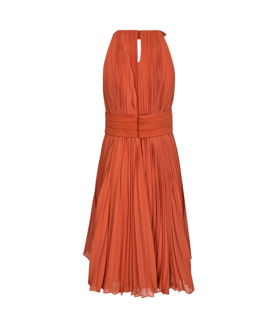 halter mini dresses Casual Halter Neck A-Line Dress Sleeveless Belted Swing Pleated Cocktail Party Beach Mini Dresses, Wine Red / S main image 0
