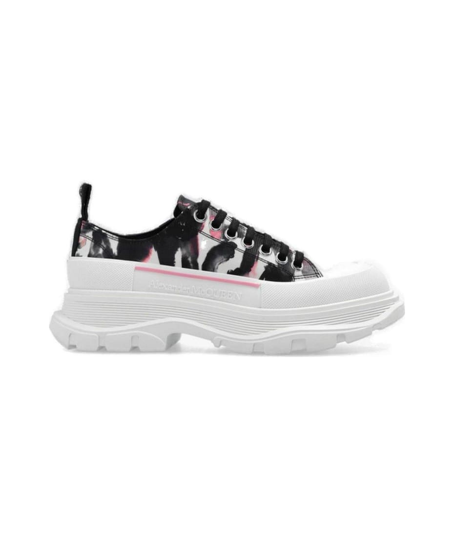 関税送料無料【alexander mcqueen】TREAD SLICK CANVAS SNEAKERS Tread Slick canvas platform sneakers in black - Mc Queen