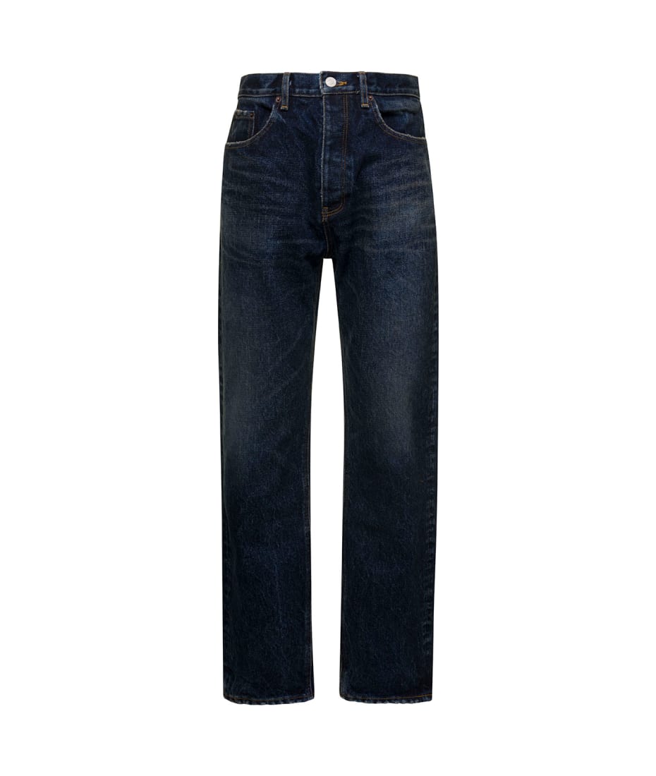 デニム・ジーパン MOTHER Cotton blend jeans with back logo label Blu Mother - The Rambler Zip Sneak Denim Jean | Mitchell Stores