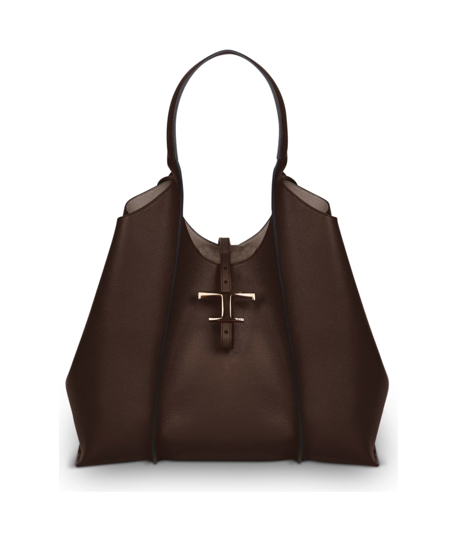 Tod's - Timeless Shopping Bag Brown Leather & Suede Tote